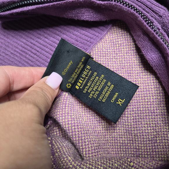 Box Lunch Disney Purple Repunzel Zip Up Sweater Size: XL - Picture 5 of 5